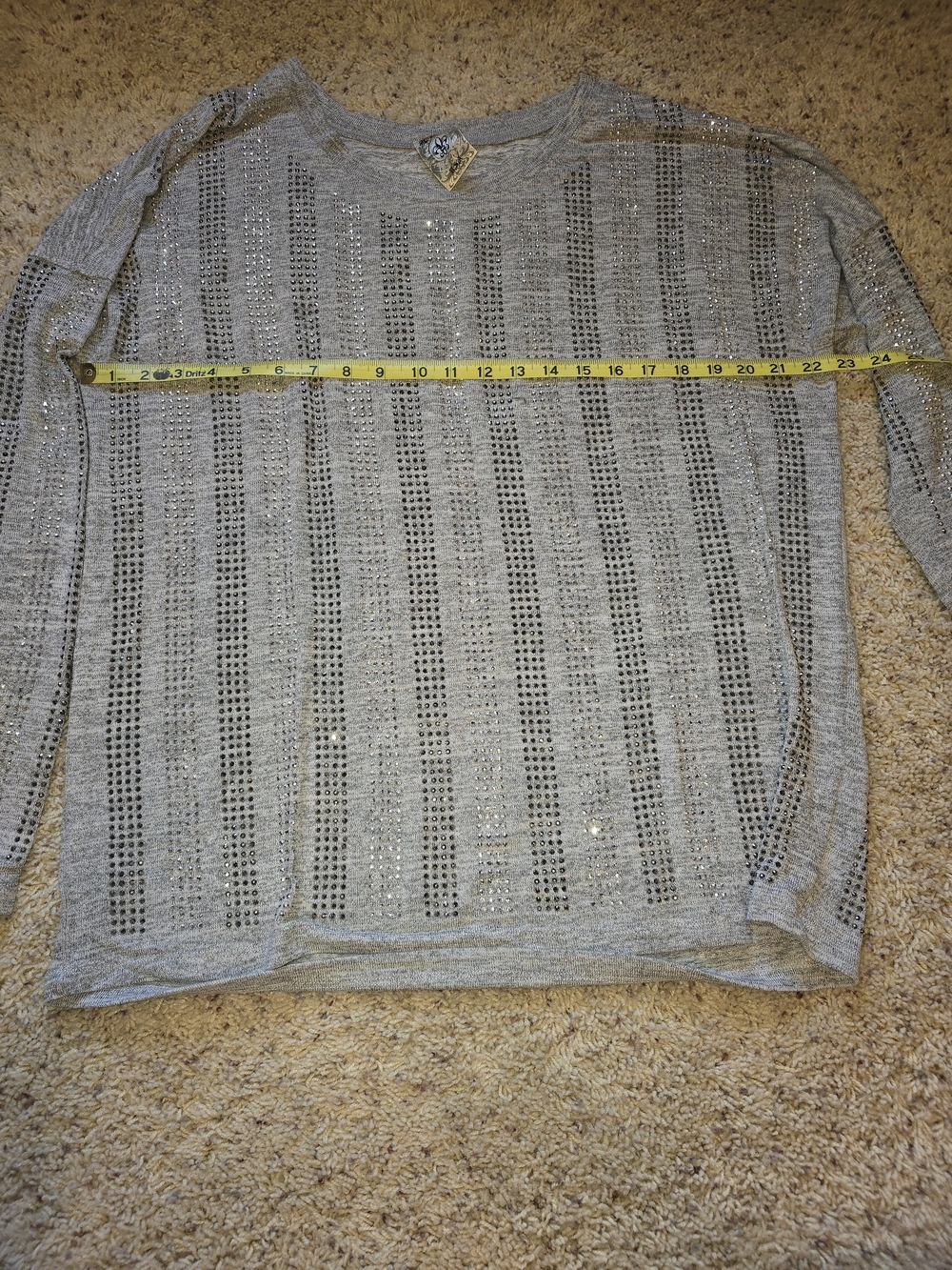 Light Gray Bling Stud Top